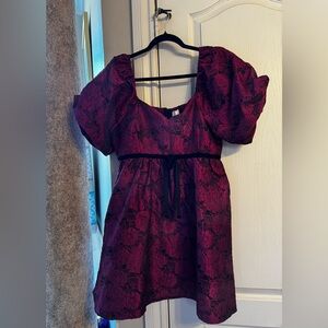 Entro Pink and Black Floral Dress